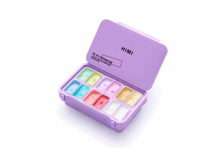 Gouache HIMI Twin Cup Set - 12 Soft Pastel Colours (Purple Case), Övrigt. Tillgänglighet: Lägg i varukorg
