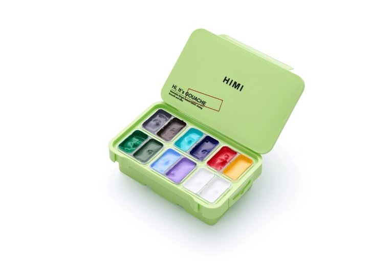 Gouache HIMI Twin Cup Set - 12 Nature Landscape Colours (Apple Green Case), Övrigt. Tillgänglighet: Lägg i varukorg