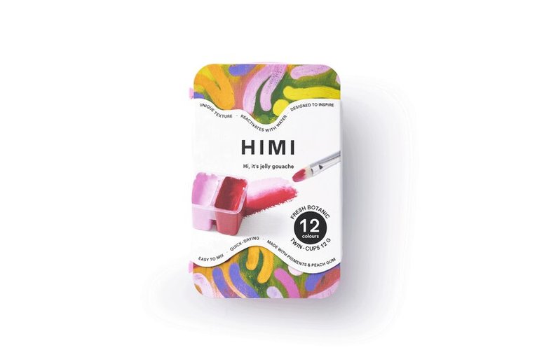 Gouache HIMI Twin Cup Set - 12 Fresh Botanic Colours (Pink Case), Övrigt