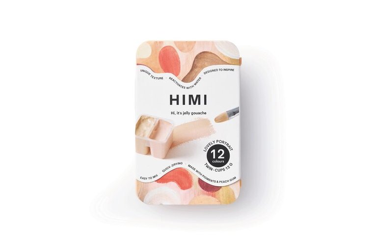 Gouache HIMI Twin Cup Set - 12 Lovely Portrait Colours (Peach Case), Övrigt