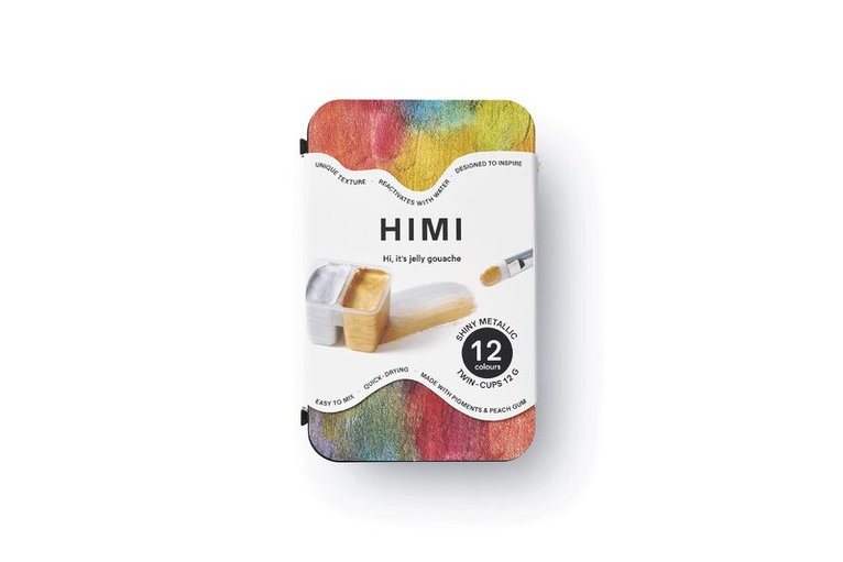 Gouache HIMI Twin Cup Set - 12 Shiny Metallic Colours (Black Case), Övrigt