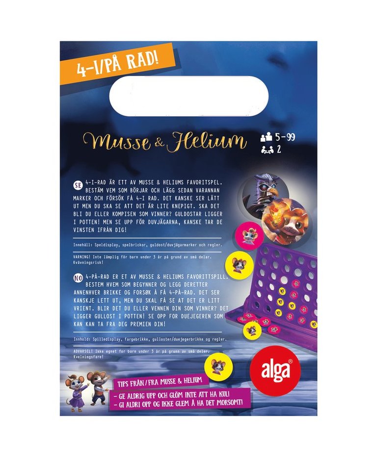 4 i rad Musse & Helium, Övrigt