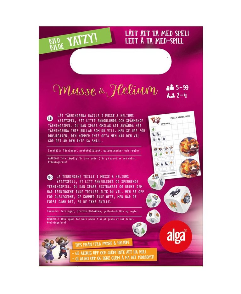 Yatzy Musse & Helium, Övrigt