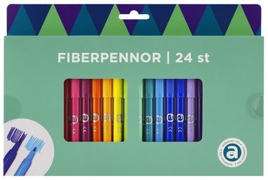 Fiberspetspenna 24 färger