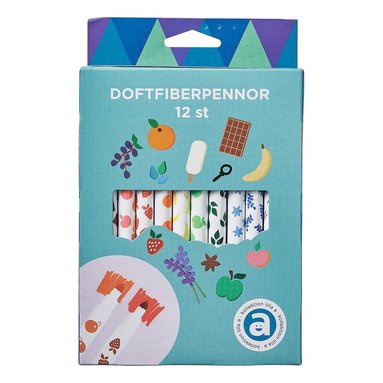 Doftfiberpenna 12 färger