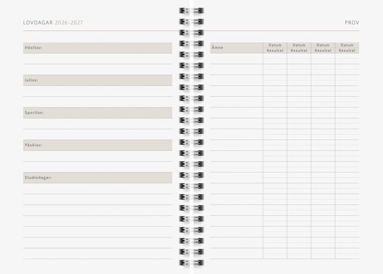 Kalender 2027 A5 Black&White, Övrigt