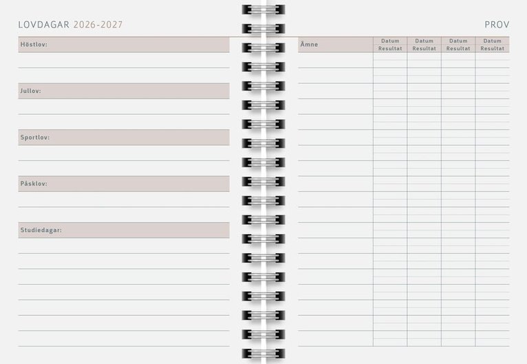 Kalender 2026-2027 A6 Black, Övrigt