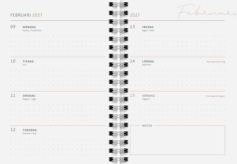 Kalender 2026-2027 A6 Black, Övrigt
