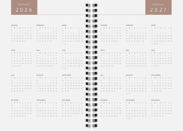 Kalender 2026-2027 A5 Black, Övrigt