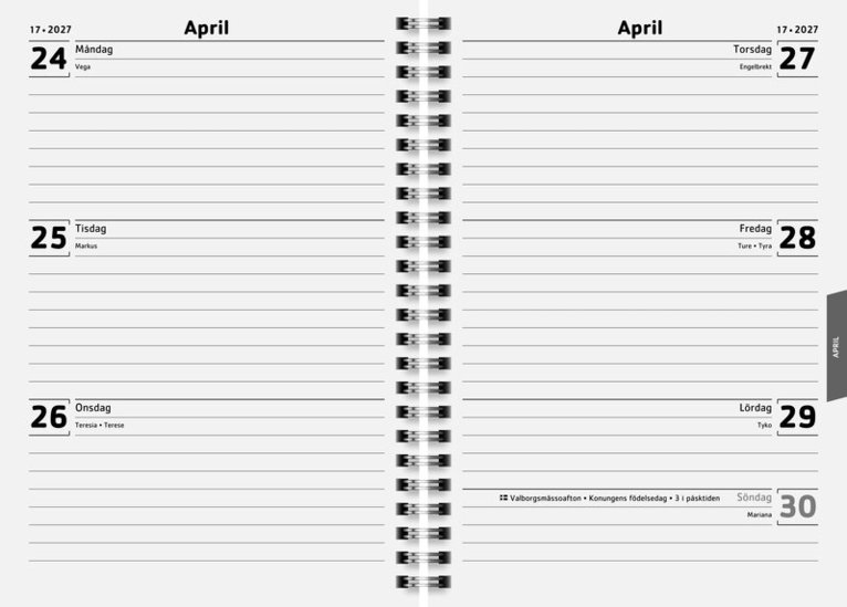 Kalender 2026-2027 A5 Plain Blue, Övrigt
