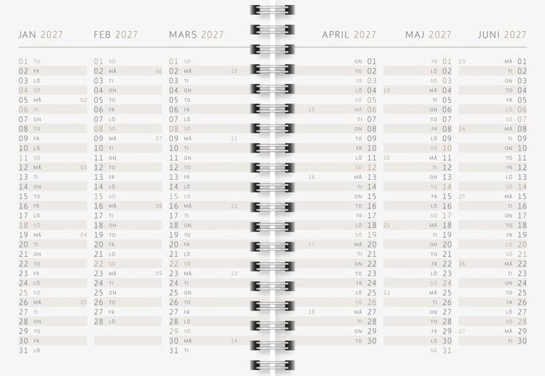Kalender 2027 A6 Meadow, Övrigt
