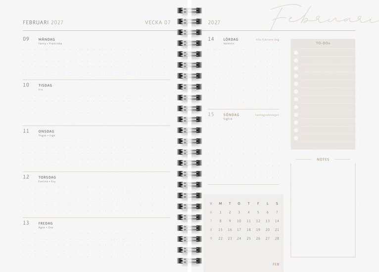 Kalender 2027 A5 Meadow, Övrigt