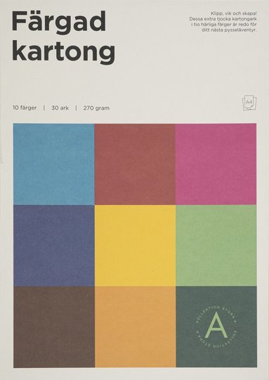 F&auml;rgad kartong A4 270g 30 ark