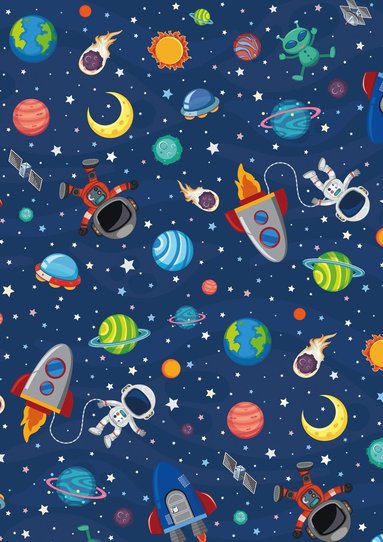 Presentpapper rulle 2 x 0,7m astronaut