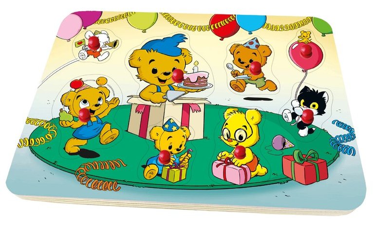 Knoppussel 8 bitar trä Bamse, Övrigt