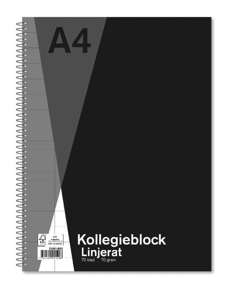 Kollegieblock A4 linjerat 70g 70 blad, Övrigt