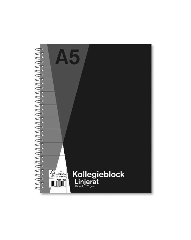 Kollegieblock A5 linjerat 70g 70 blad, Övrigt