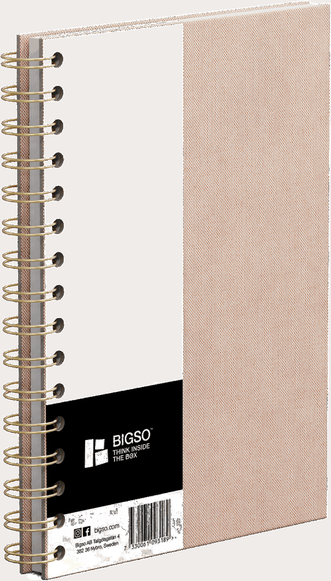 Anteckningsbok A5 spiral olinjerad beige, Övrigt