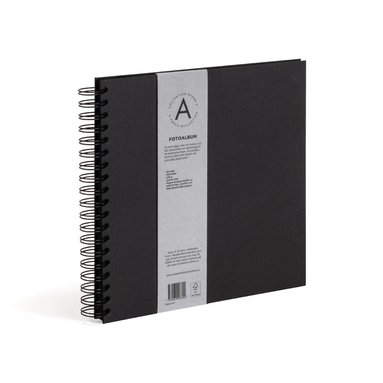 Fotoalbum 245x245mm spiral svarta blad svart