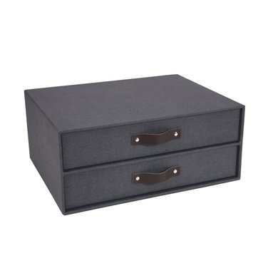 Box m 2 lådor Birger canvas svart, Övrigt