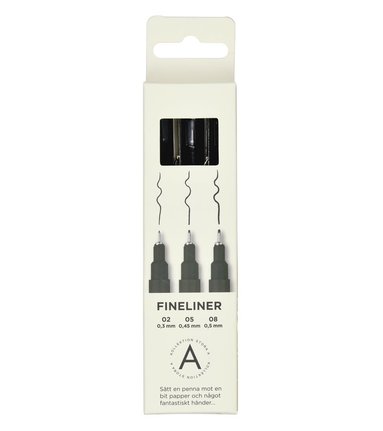 Fineliner 3-pack svart
