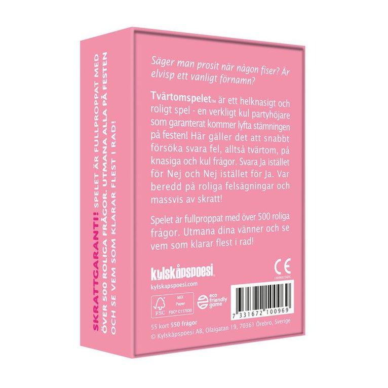 Tvärtomspelet - Party Pocket, Övrigt