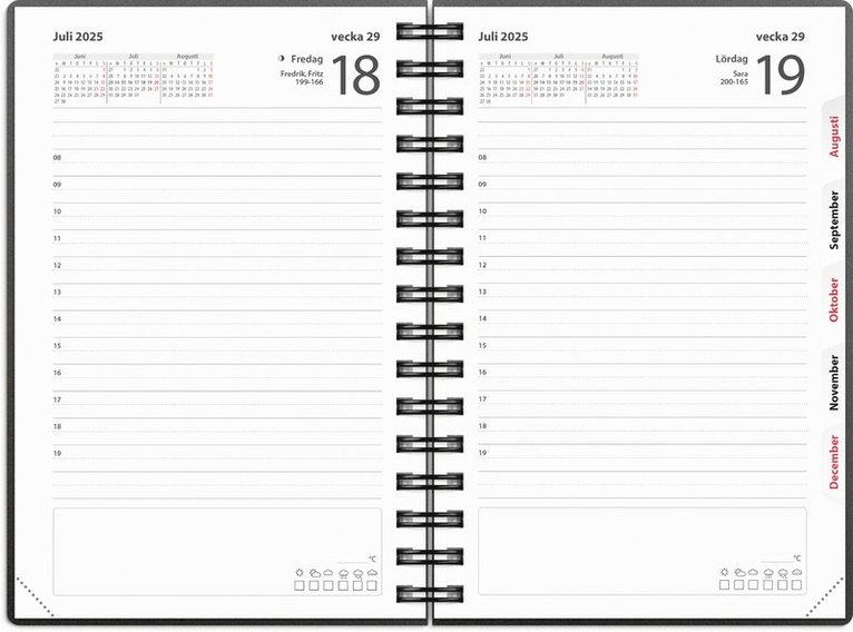 Kalender 2025 Dagbok svart PP-plast, Övrigt