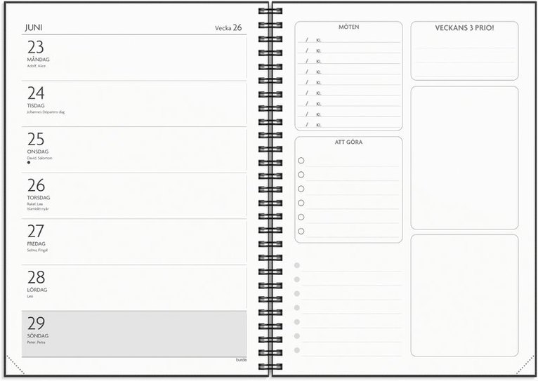 Kalender 2025-2026 Få det gjort, Övrigt