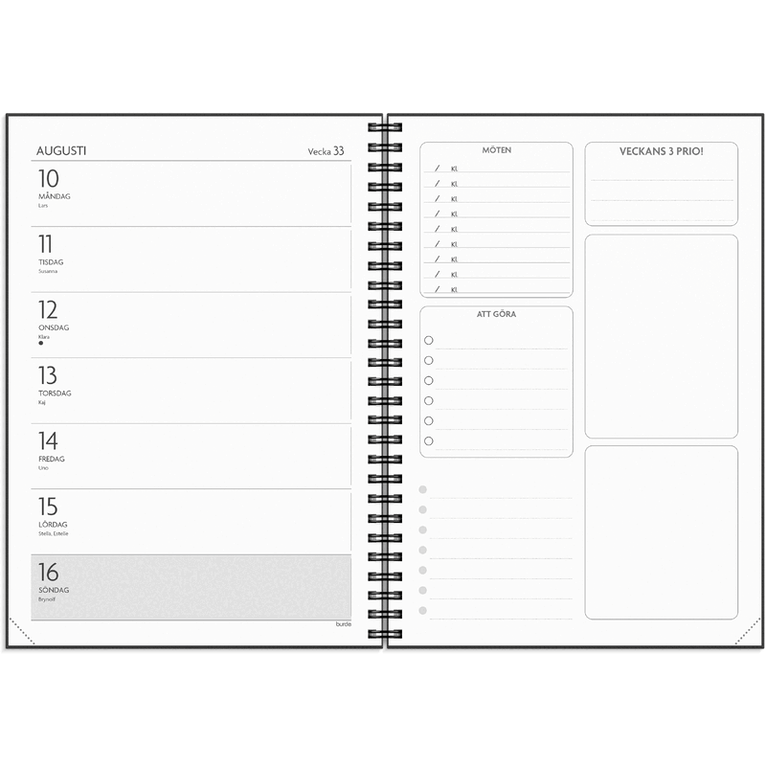 Kalender 2026-2027 Få det gjort, Övrigt