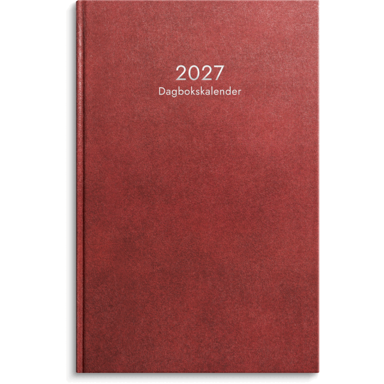 Dagbokskalender 2027 rött konstläder, Övrigt