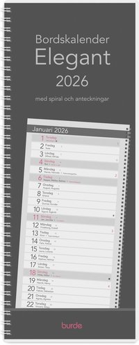 Kalender 2026 Bordskalender Elegant spiral
