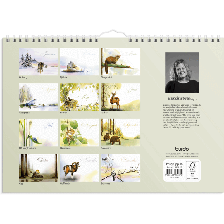 Väggkalender 2027 Naturalmanacka, Övrigt