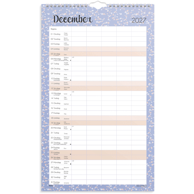 Familjekalender Pastell 2027 stickers, Övrigt