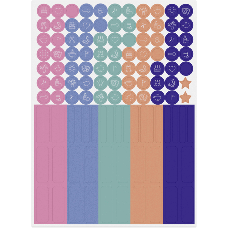 Familjekalender Pastell 2027 stickers, Övrigt