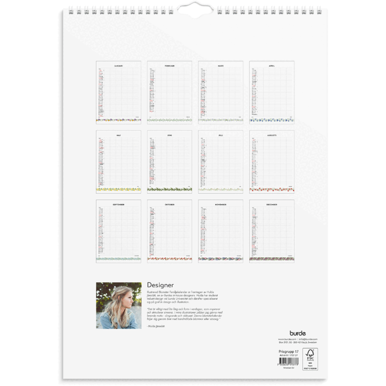 Familjekalender 2027 Illustrerad blomster, Övrigt