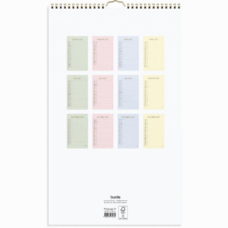 Familjekalender 2027 Color, Övrigt