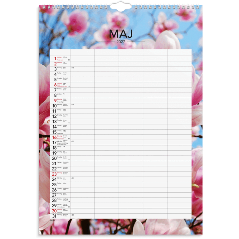 Familjekalender 2027 Seasons, Övrigt