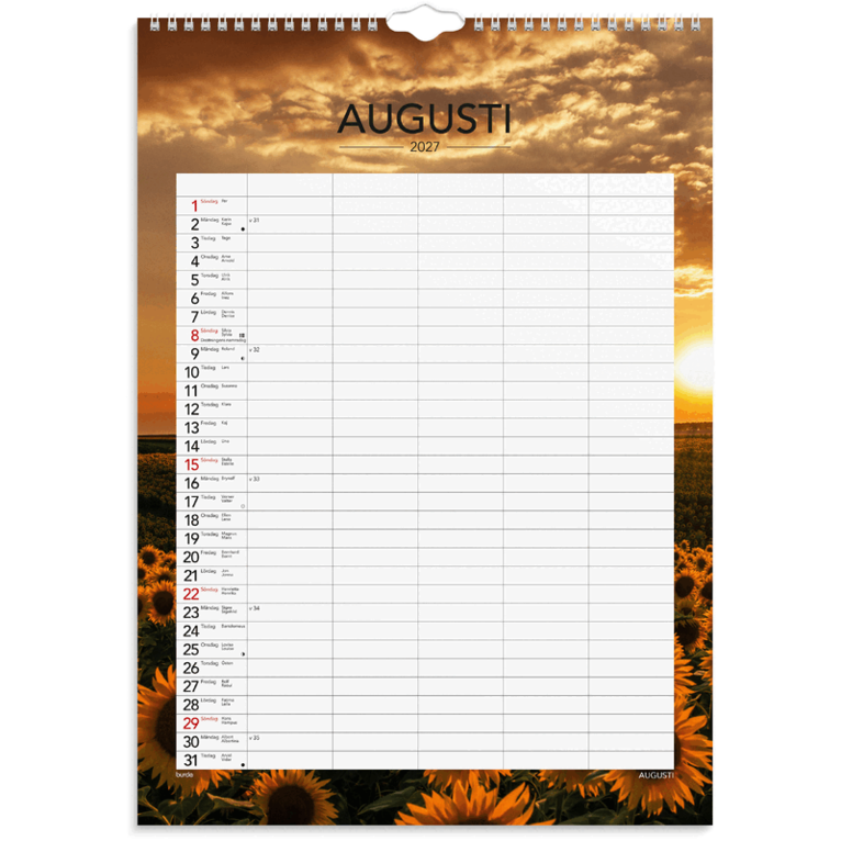 Familjekalender 2027 Seasons, Övrigt
