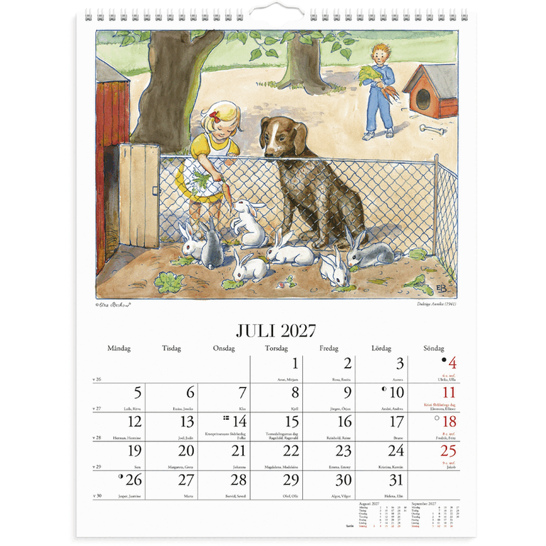 Väggkalender 2027 Elsa Beskow, Övrigt