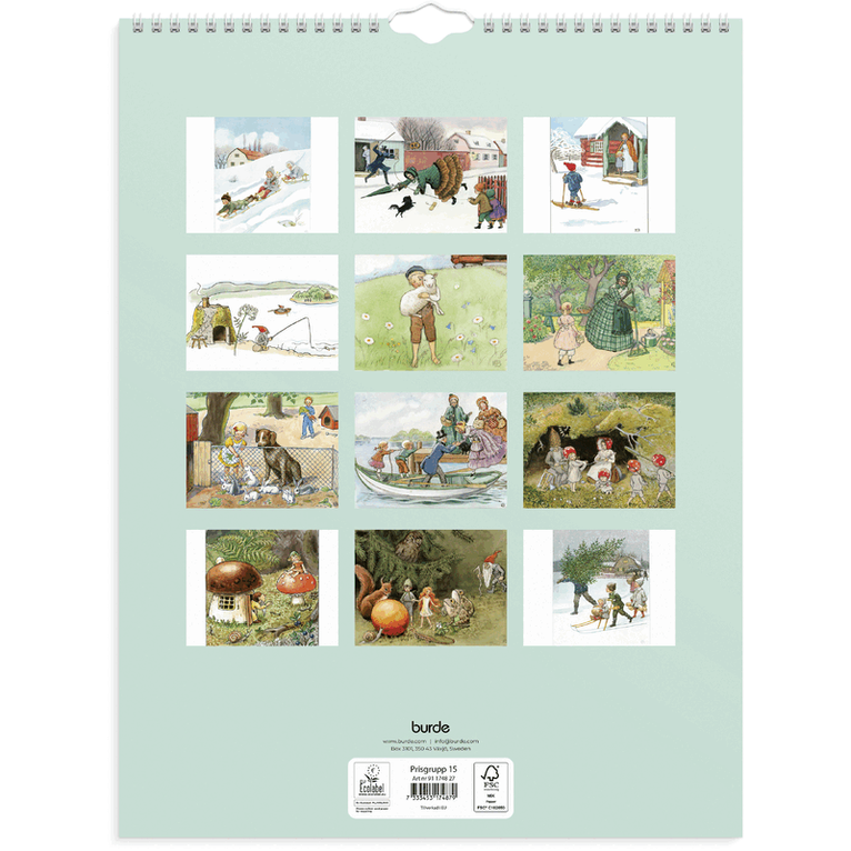 Väggkalender 2027 Elsa Beskow, Övrigt