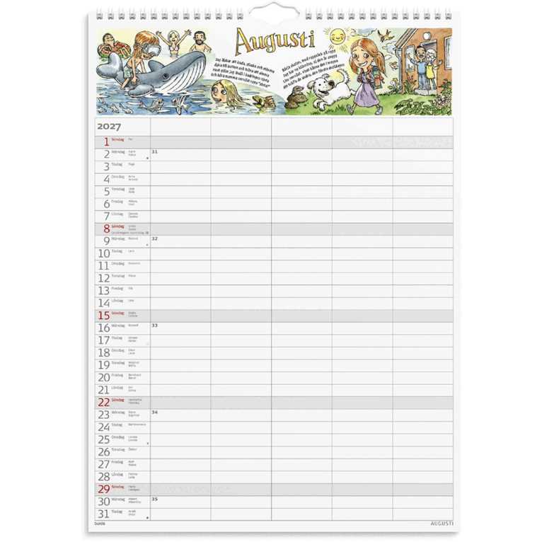 Familjekalender 2027 Stickers, Övrigt