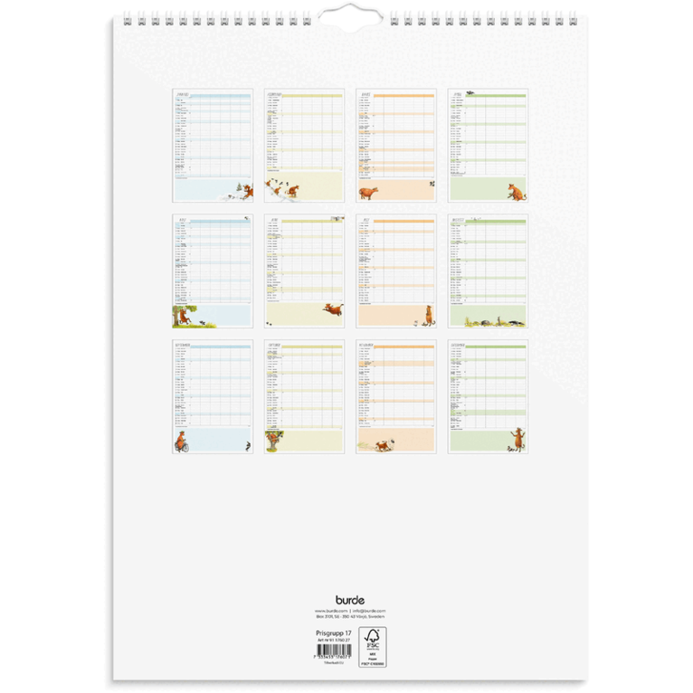 Familjekalender 2027 Mamma Mu, Övrigt