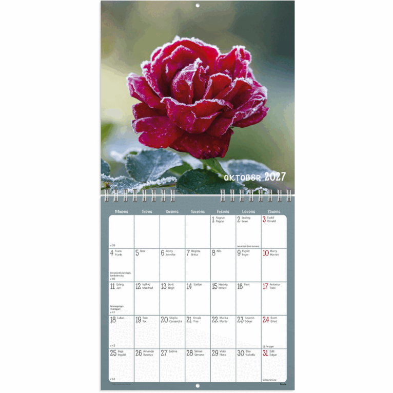 Väggkalender 2027 Blommor, Övrigt