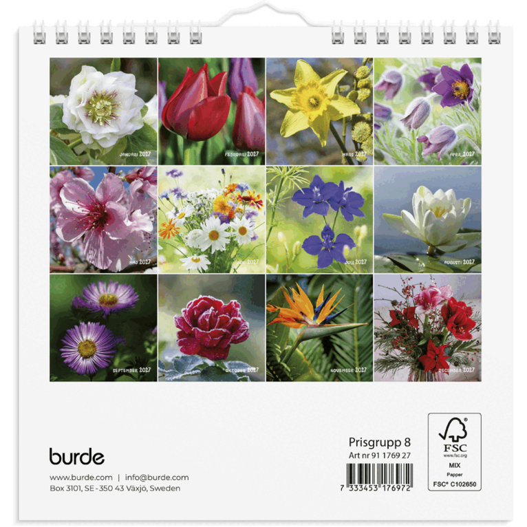Väggkalender 2027 Blommor, Övrigt
