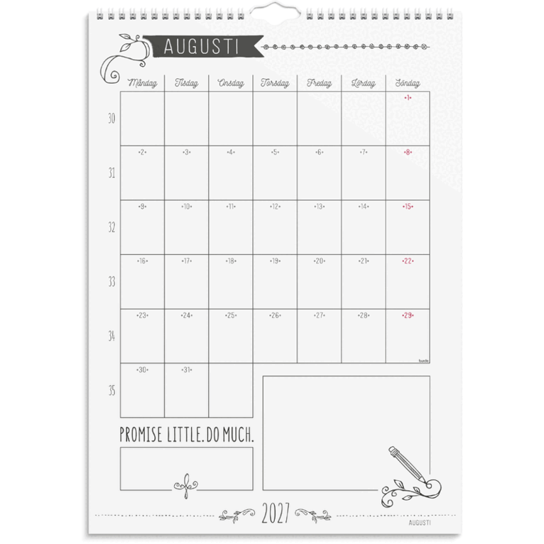 Väggkalender 2027 Doodle, Övrigt