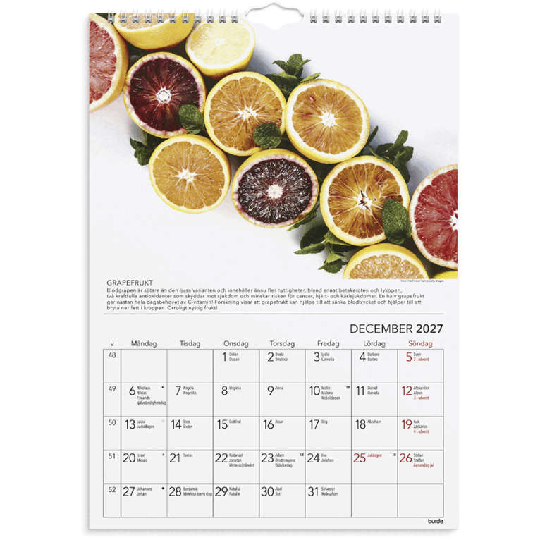 Väggkalender 2027 Gröna tips, Övrigt