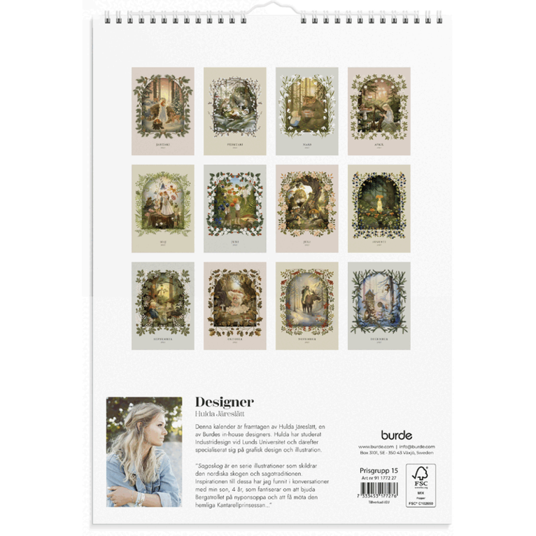 Väggkalender 2027 Sagoskog, Övrigt