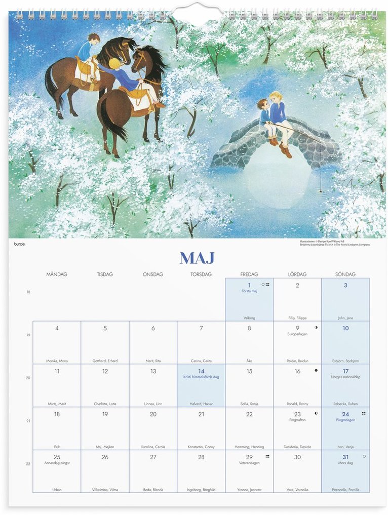 Väggkalender 2026 Ilon Wikland, Övrigt