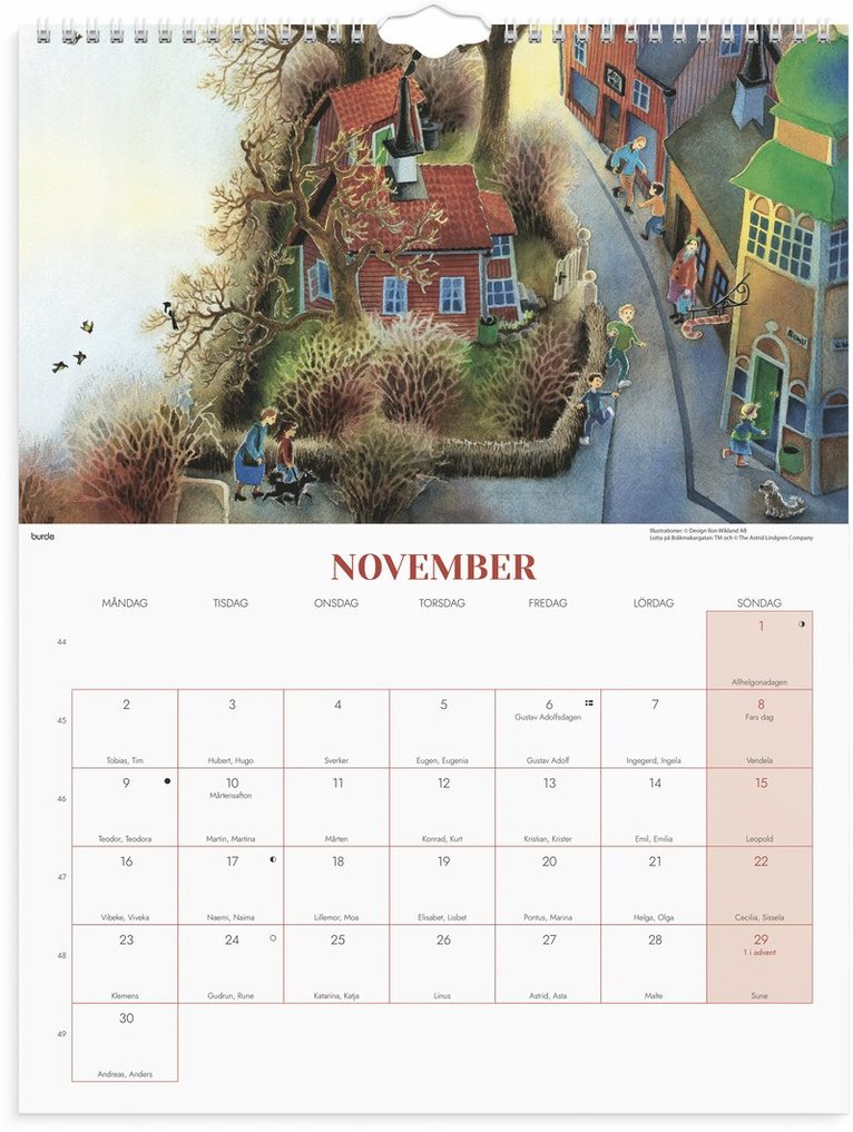 Väggkalender 2026 Ilon Wikland, Övrigt