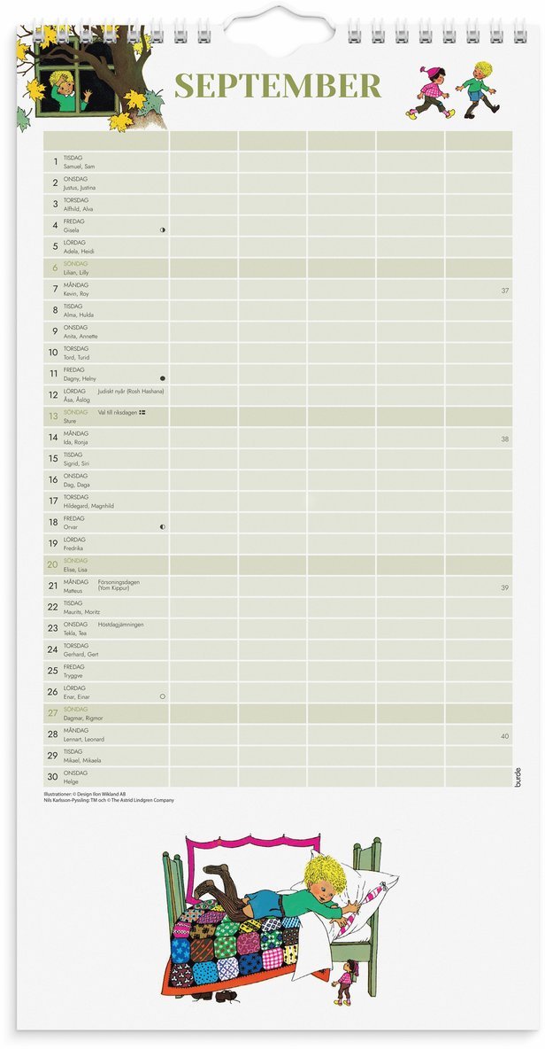 Familjekalender 2026 Ilon Wikland, Övrigt